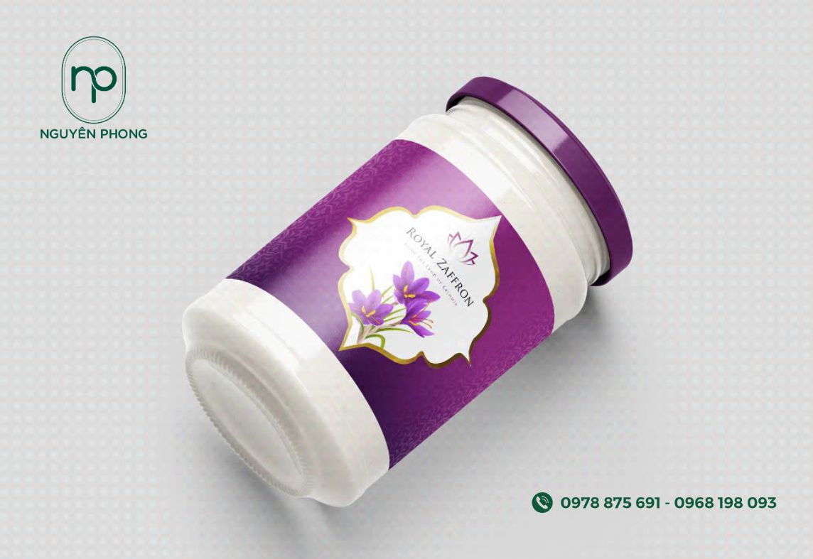 Mẫu tem saffron đẹp sang trọng
